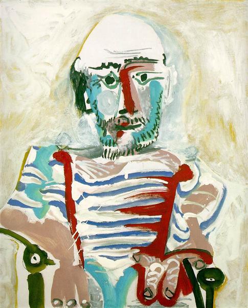 Pablo Picasso Classical Oil Paintings Seated Man Self-Portrait